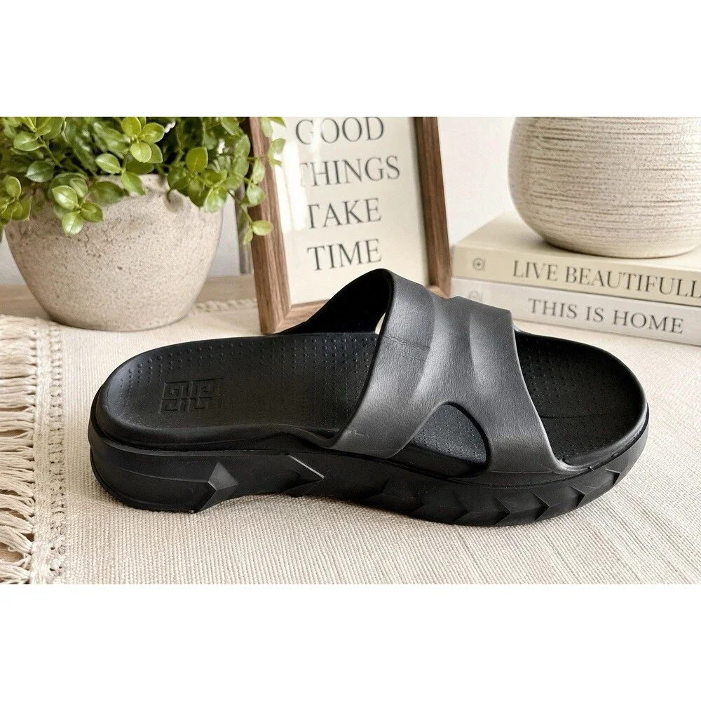 Givenchy Paris Amputee LEFT SHOE ONLY Black Slide Sandals Italy EU 41 US 8 NWOT